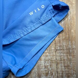 WILO THE LABEL Women's Athletic Shorts Blue Elastic Waist Lightweight, Size M